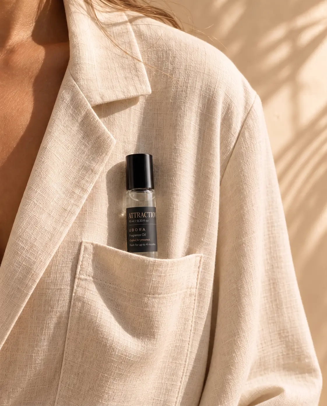 Attraction in the breast pocket of a linen jacket