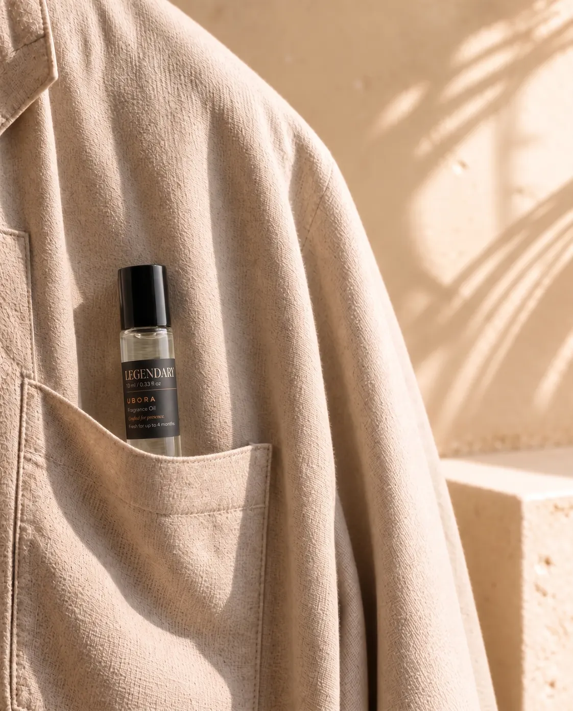 Legendary in the breast pocket of a linen jacket