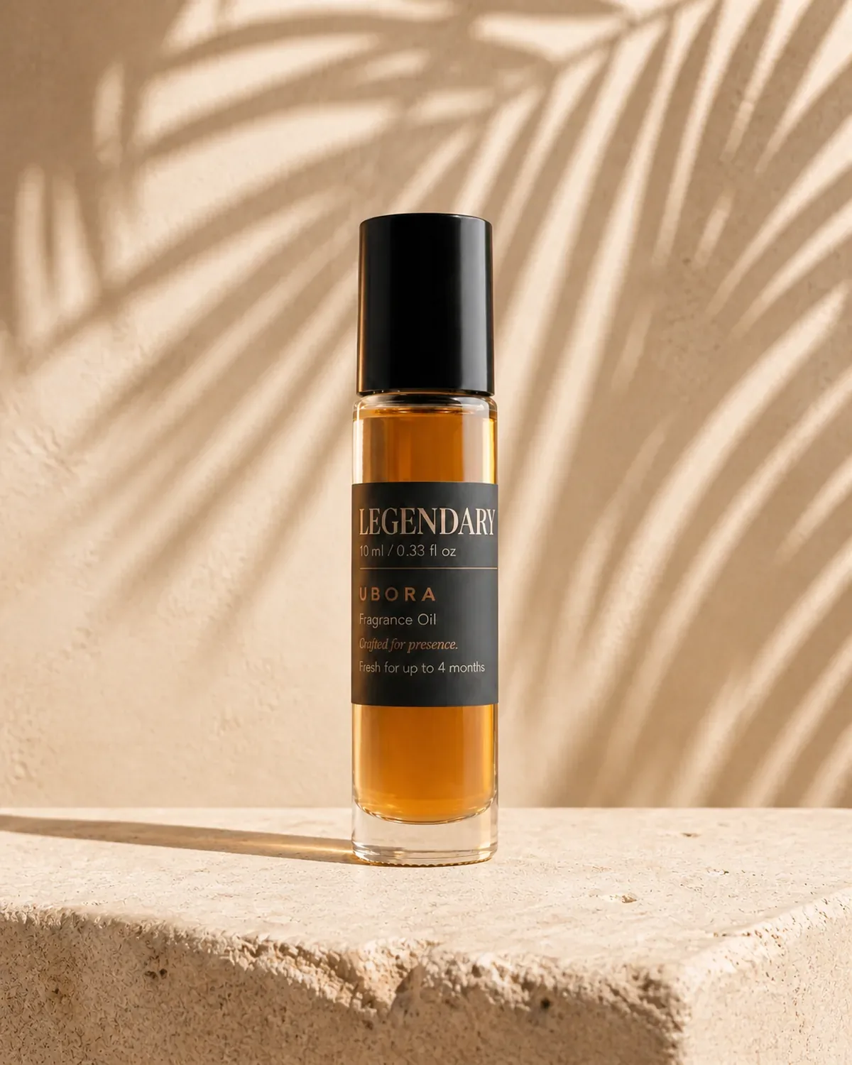 UBORA Legendary fragrance oil in morning light