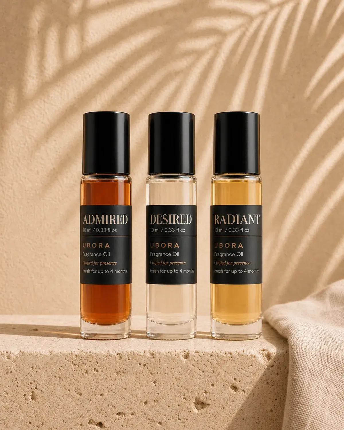 Three UBORA fragrances from the women's collection